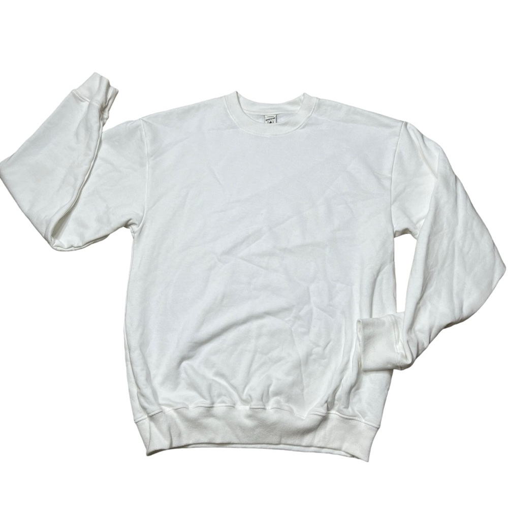 Sporty & Rich Crew Neck White Sweatshirt Oversized Street Wear